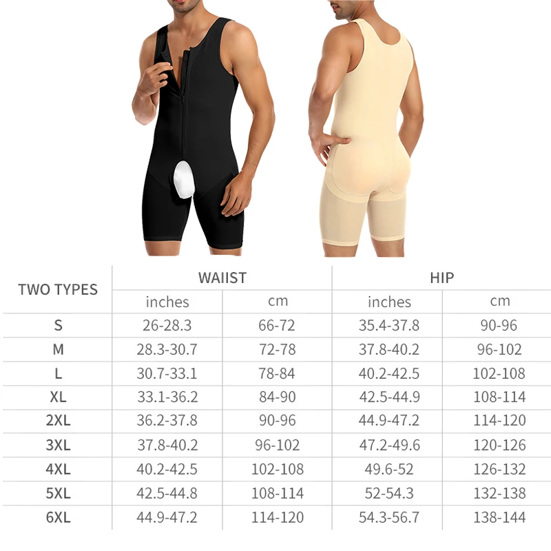 Men Shapewear with Butt Pads Bodysuit Tummy Control Full Body Shaper Compression Slimming Underwear Butt Lifter Open Crotch