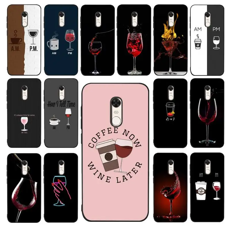 

MaiYaCa Coffee Wine Cup Phone Case for Redmi 5 6 7 8 9 A 5plus K20 4X 6 cover