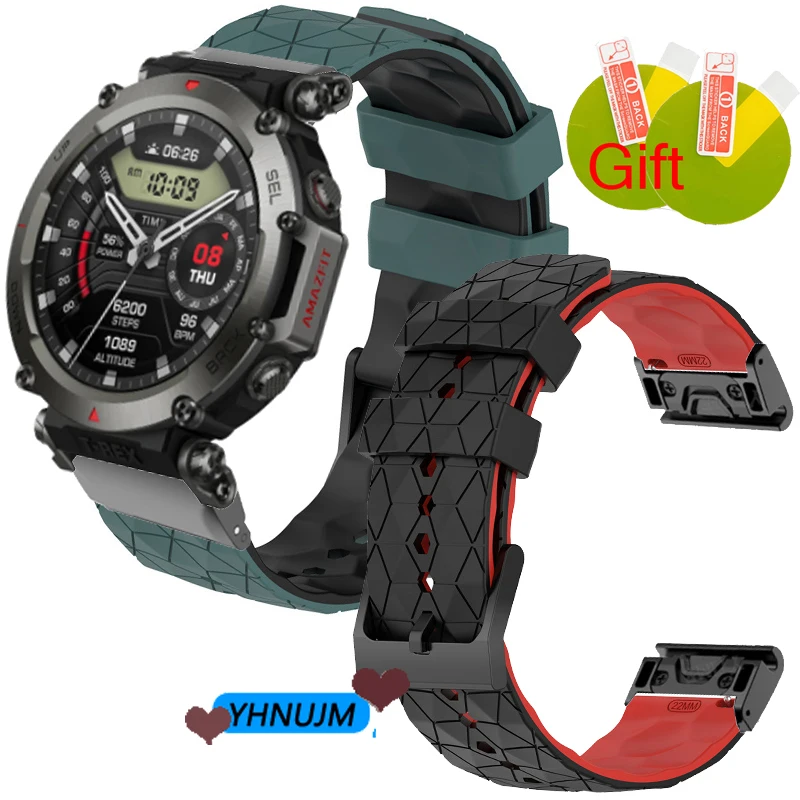 

Silicone Wrist Band For AMAZFIT T-rex Ultra Smart Watch Replacement Strap Screen Protector Film