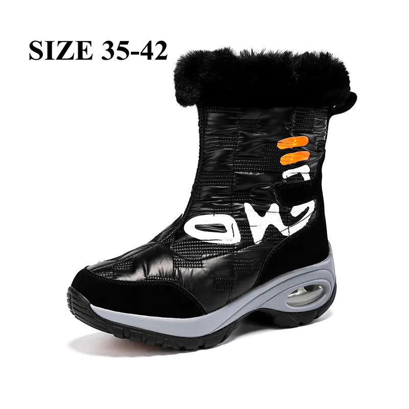 

Winter Women Ankle Boots Waterproof Keep Warm Black Snow Boots 2022 New Ladies Zip Big Size 42 Boots Chaussures Femme