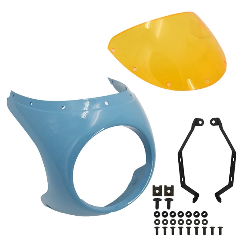Motorcycle Headlight Fairing Wind Screen Cover Retro Cafe Racer 7 Inch | Full Kits