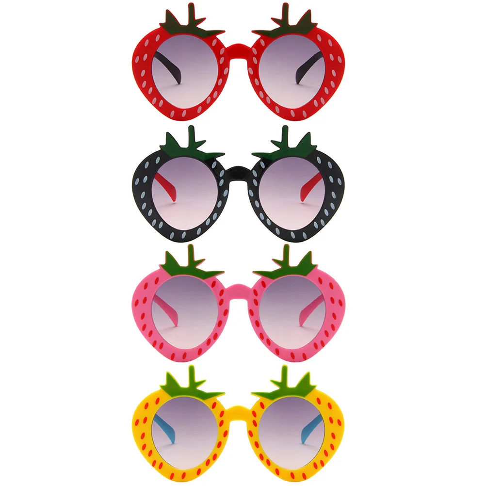 

4pcs Strawberry Sunglasses Funny Eyeglasses Summer Party Eyeglasses for Kids