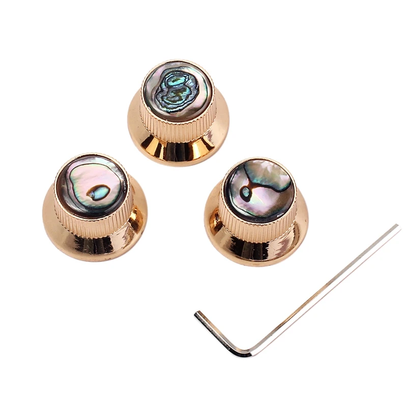 

Quality Guitar Knobs Abalone Top Speed Control Knobs 6mm Shaft Pots Volumn Tone Knob Set of 3Pcs