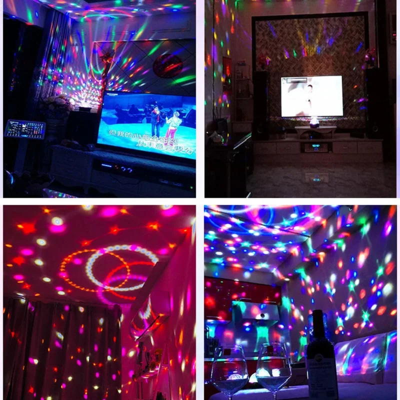 BINFU Home Car лампа диско-шар мини-DJ светильник для вечерние звуковая активация со