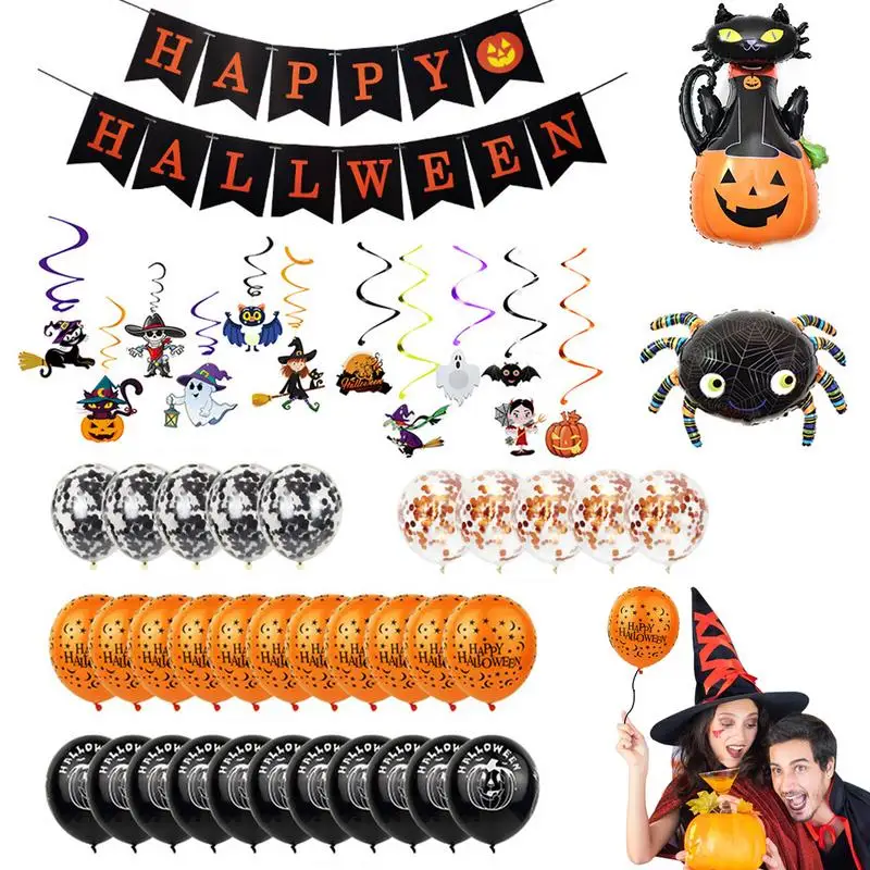 

Halloween Balloons Foil Decor Foil Orange Black Balloons Decor Halloween Celebration Supplies Trick Or Treat Party Spooky Ghost