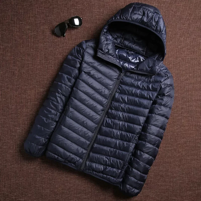 2023NEW Winter Fashion Brand Ultra Light Duck Down Jacket Mens Korean Streetwear Feather Coats Stand Collar Warm Men Clothes