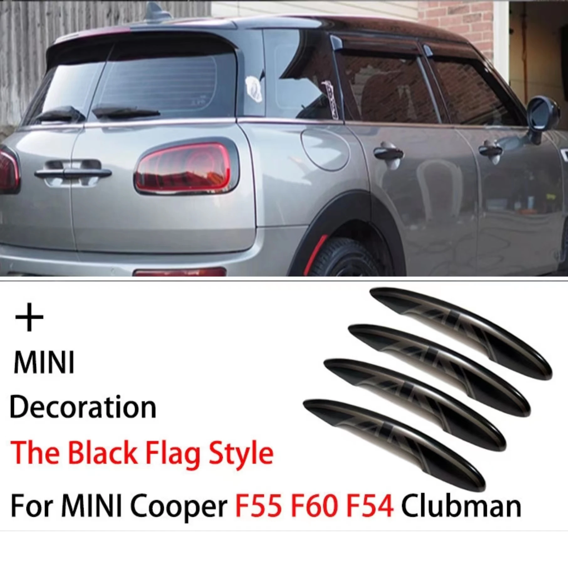 

For MINI Cooper JCW F55 F54 Clubman F60 Countryman Exterior Trim Car-Styling Accessories The Black Flag Car Door Handle Cover