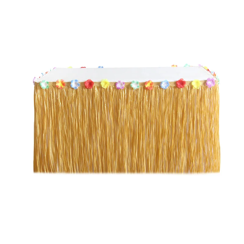 

Тропическая люминиевая искусственная соломенная юбка для стола пластиковое украшение с цветами Гавайская тема для свадьбы дня рождения летние пляжные аксессуары