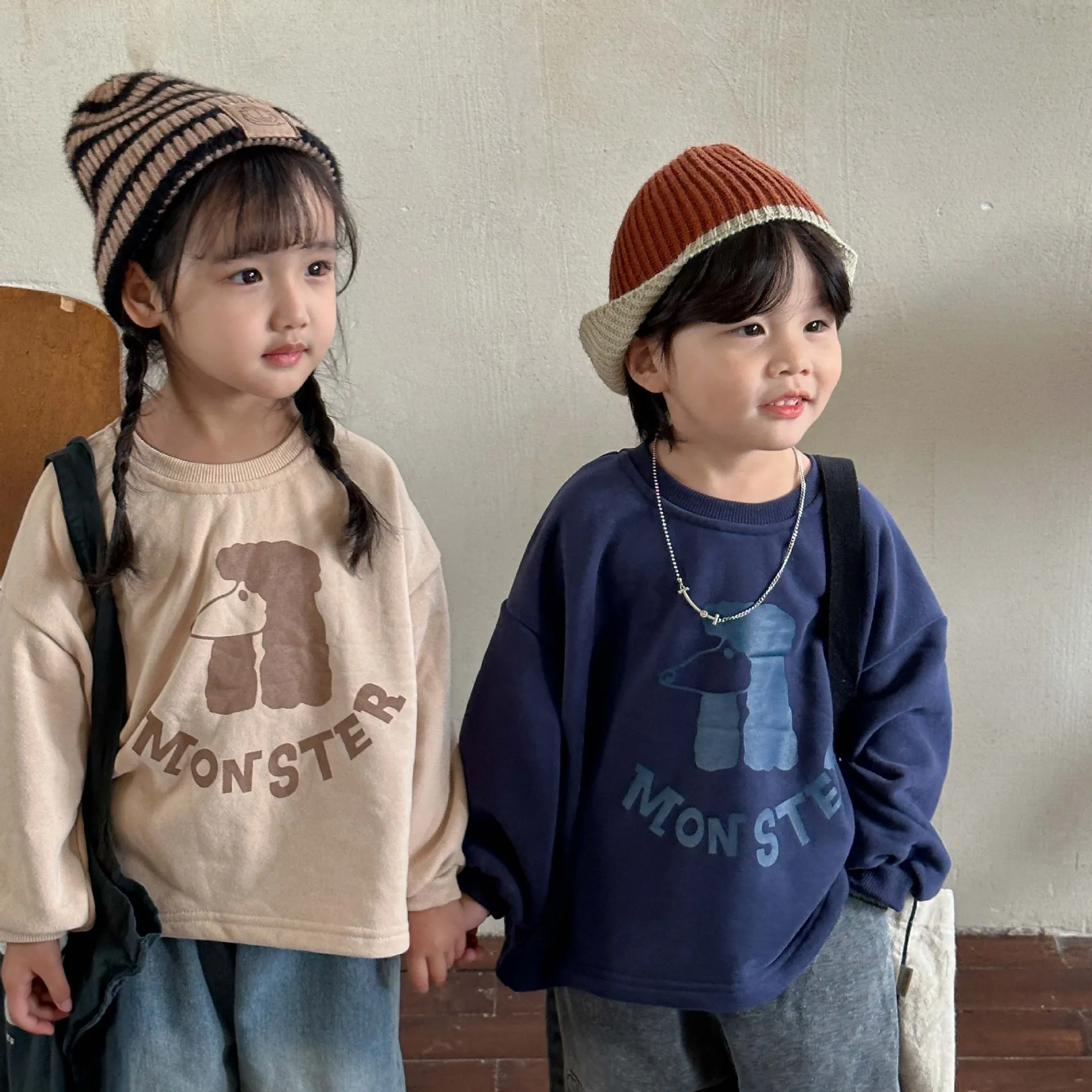 

Детский флисовый свитшот с длинным рукавом, с мультяшным принтом