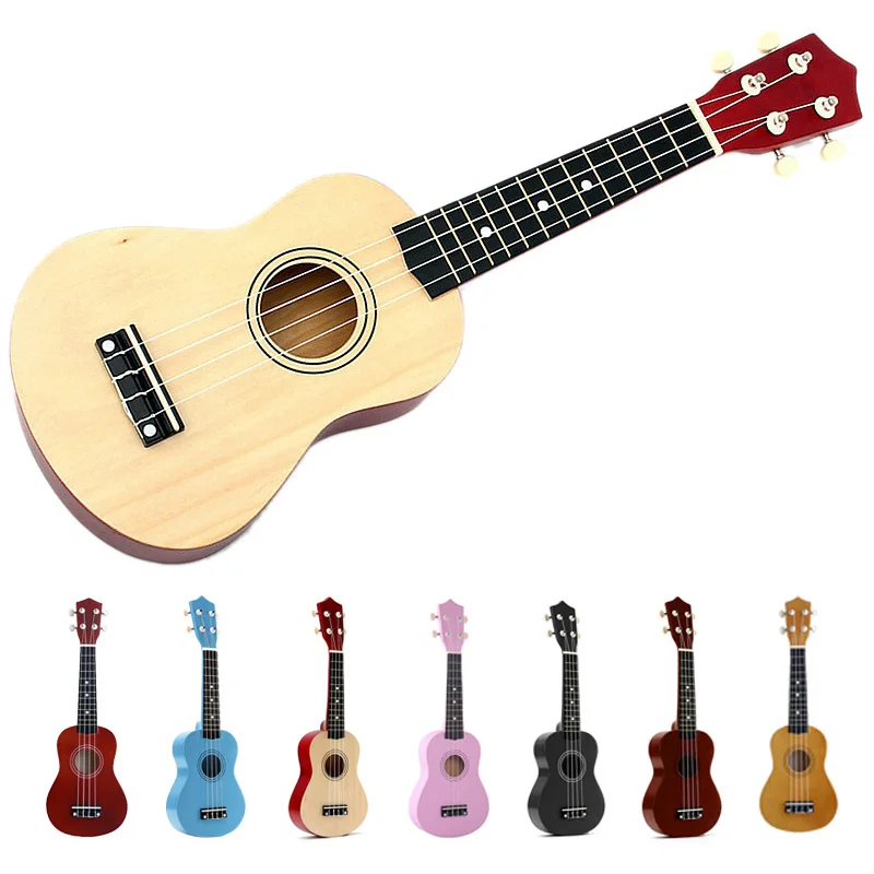 

Гавайская гитара Сопрано, 21 дюйм, 4 струны, Uke + String + Pick для начинающих, подарок для детей