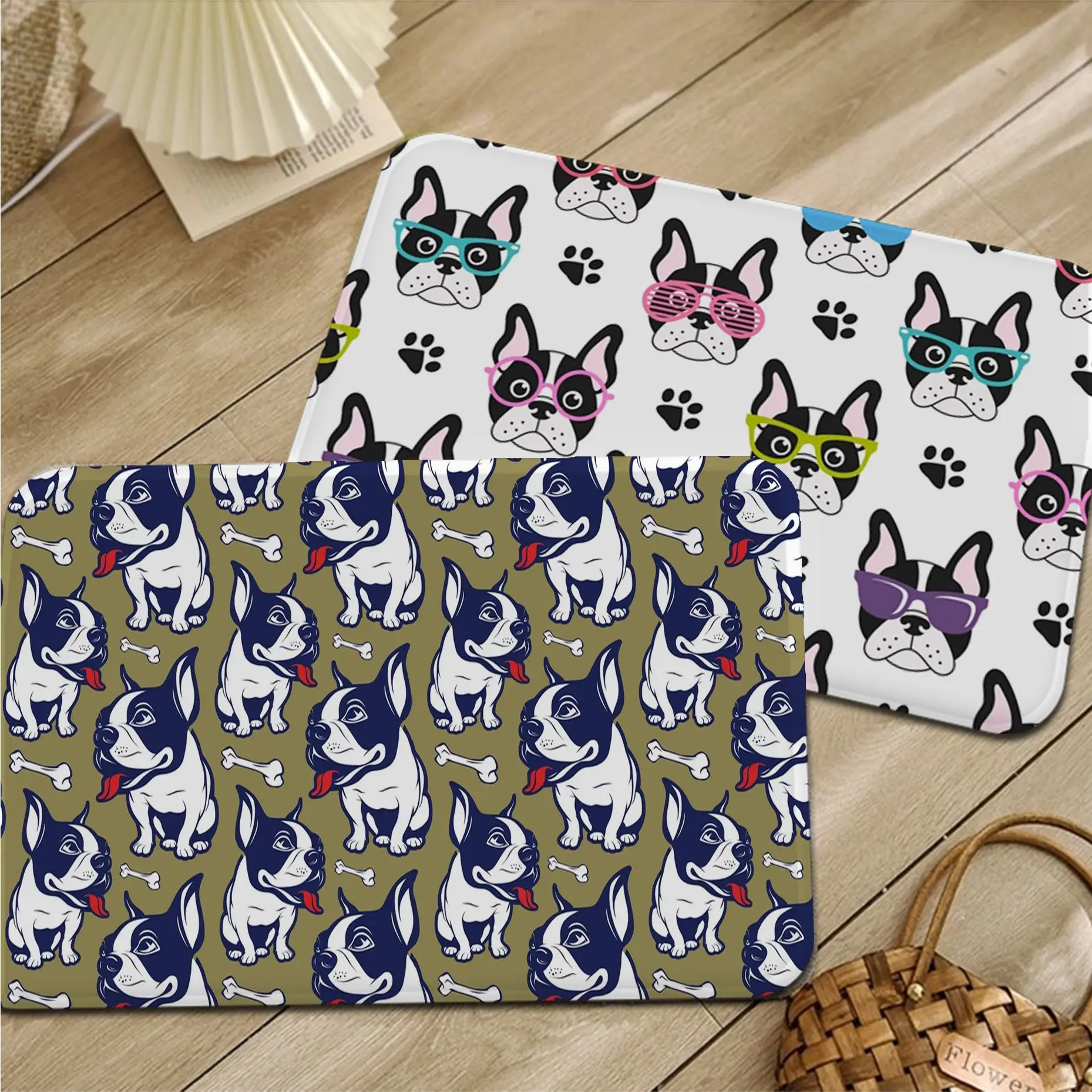 

French Bulldogs Yoga Floor Mat Cheaper Anti-slip Modern Living Room Balcony Printed Bedside Area Rugs