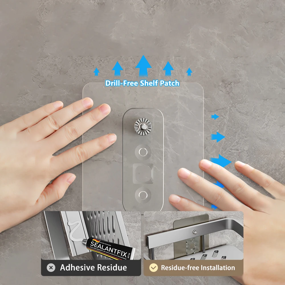 

Двухъярусные клеящиеся полки для ванной