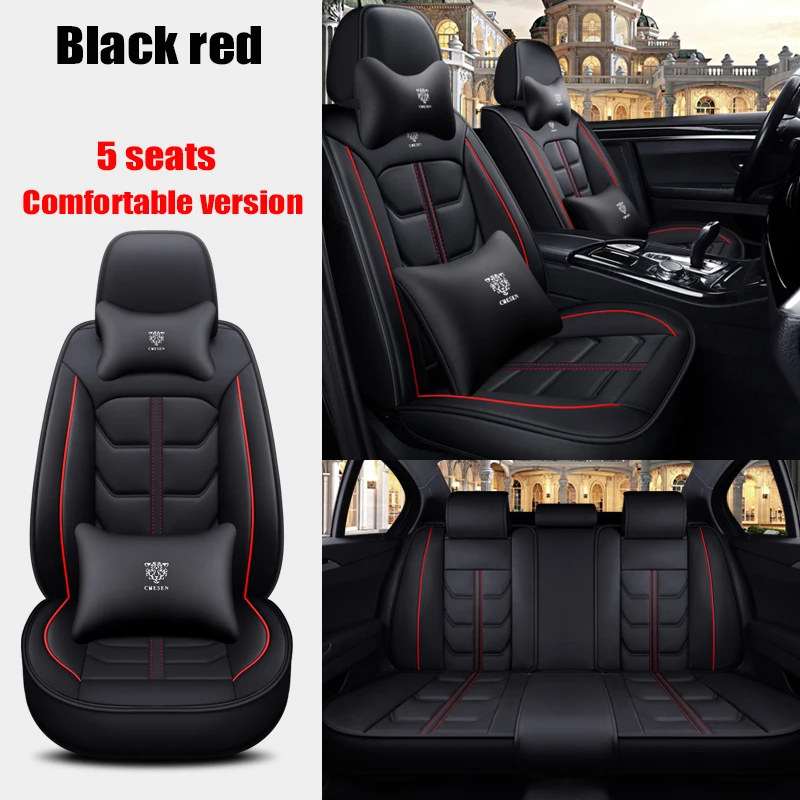 

WZBWZX Leather Universal Car Seat Covers Full Coverage For Volkswagen Vw POLO Jetta Quest Santana Available Auto Accessories