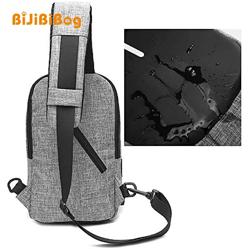 Multifunction Crossbody Chest Bag Men USB Charging Port Messengers Pack Waterproof Sling Shoulder Bags for Male Bolsas Masculina