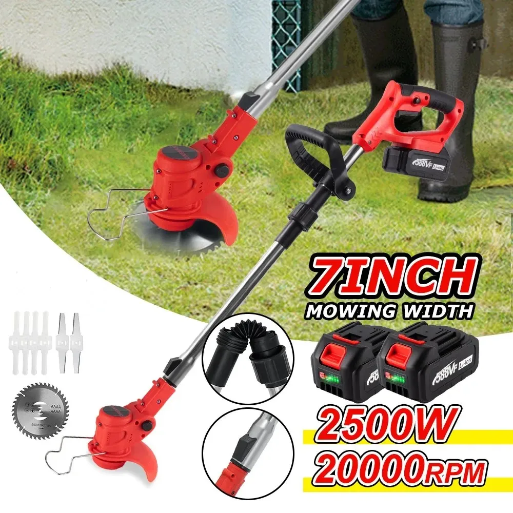 ONEVAN 2500W Electric Lawn Mower 20000RPM Cordless Battery T
