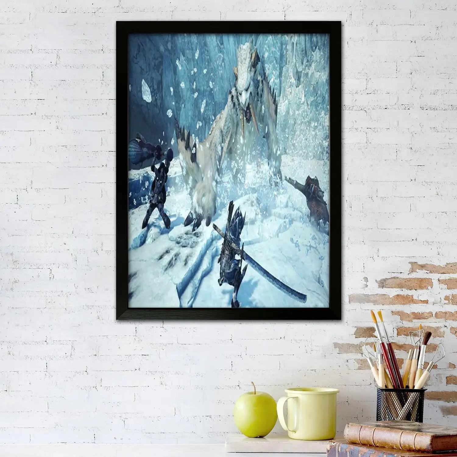 Художественный постер на холсте с изображением игры Monster Hunter настенная