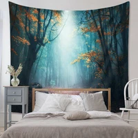 forest trail scenery tapestry wall fabric yellow leaves landscape wall fabric boho home dorm decoration bedroom background decor