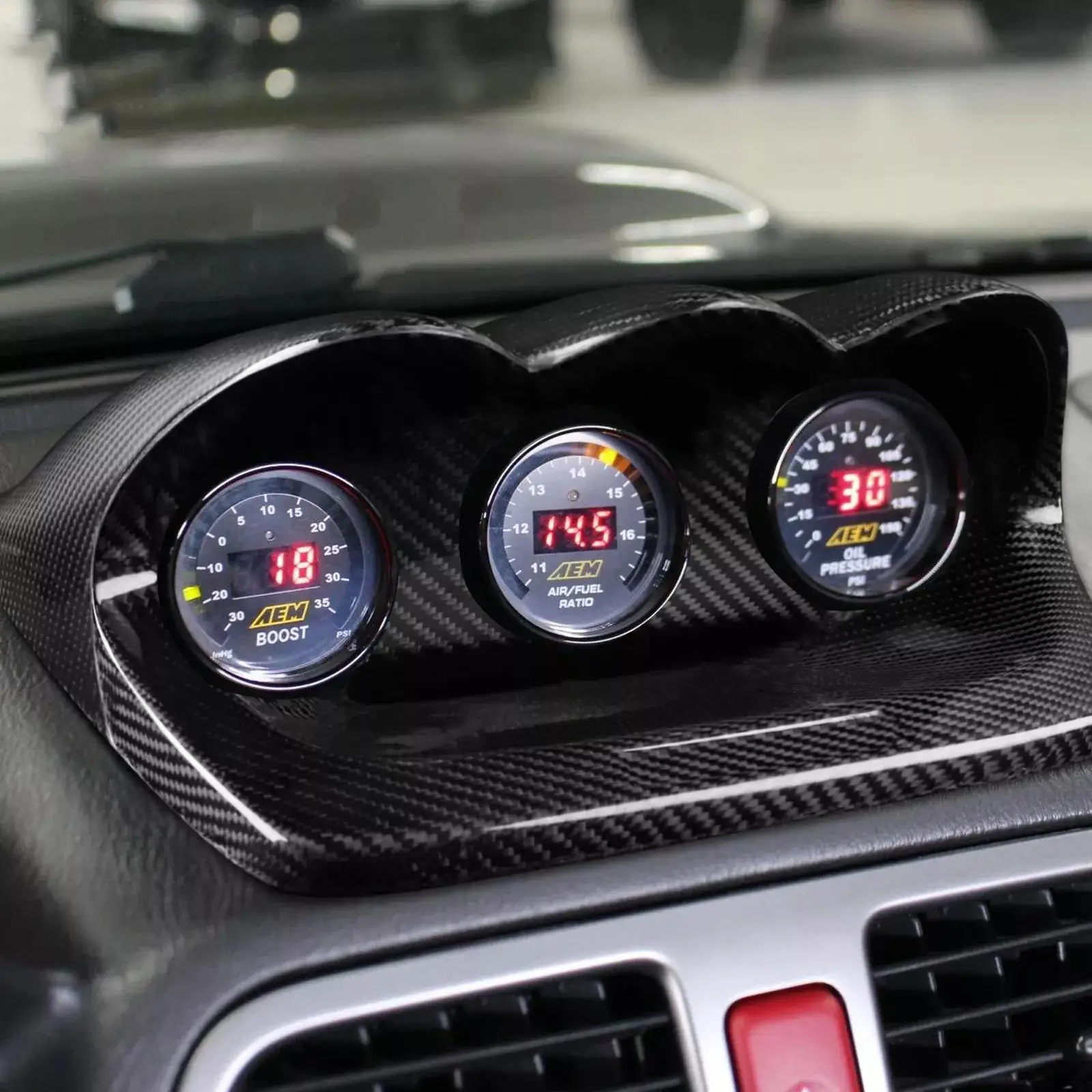 Настоящее углеродное волокно для Subaru Impreza WRX STI GDA 2006-2007 годов тройной датчик НОВЫЙ