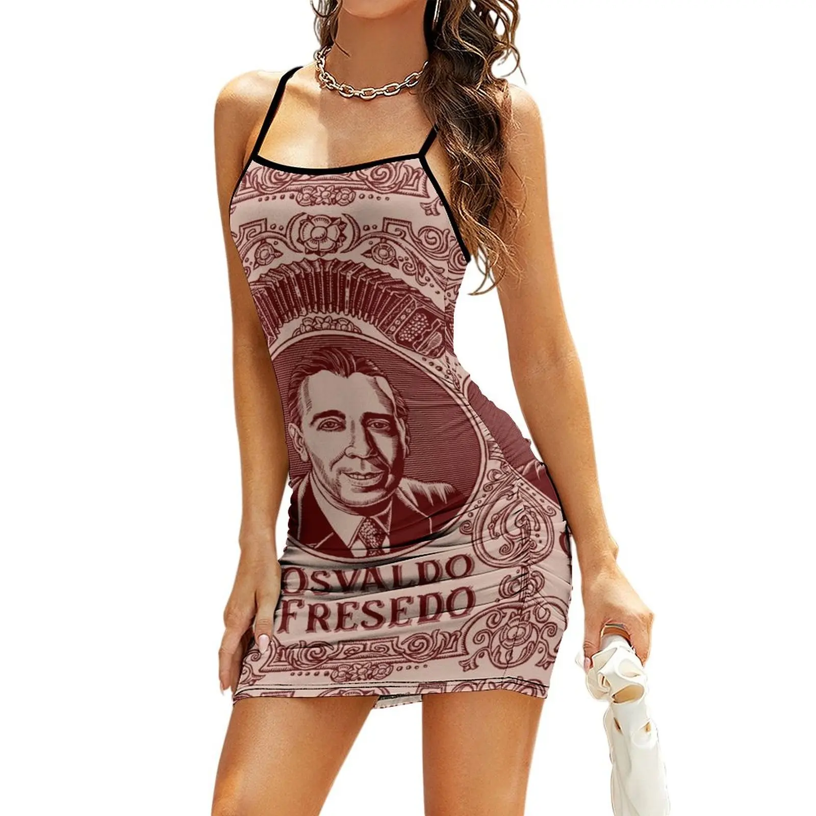 Osvaldo Fresedo в красном платье-слинг Платья женские вечерние платья