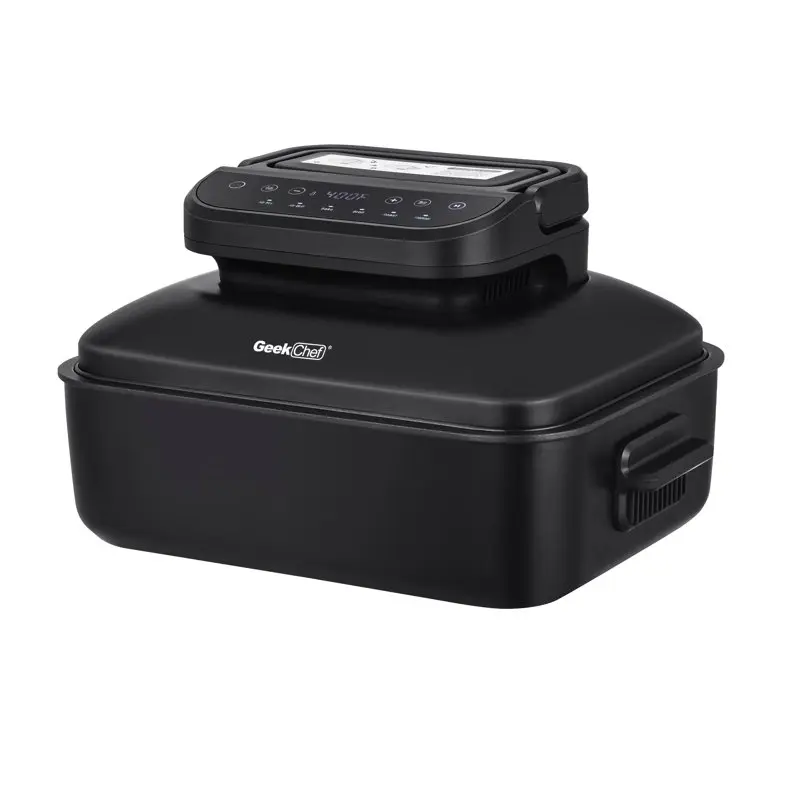 

6Qt 7 в 1 Воздушная фритюрница, Электрический внутренний гриль, комбинированный черный воздушный фритюрница, электрический воздушный фритюрница, силиконовая корзина для кухни