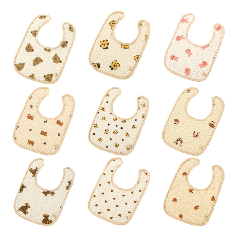 

Многофункциональный слюнявчик для кормления, хлопковый детский слюнявчик, Слюнявчик с высокой впитывающей способностью, слюнявчик для сплющивания, протирания, прорезывания зубов и еды