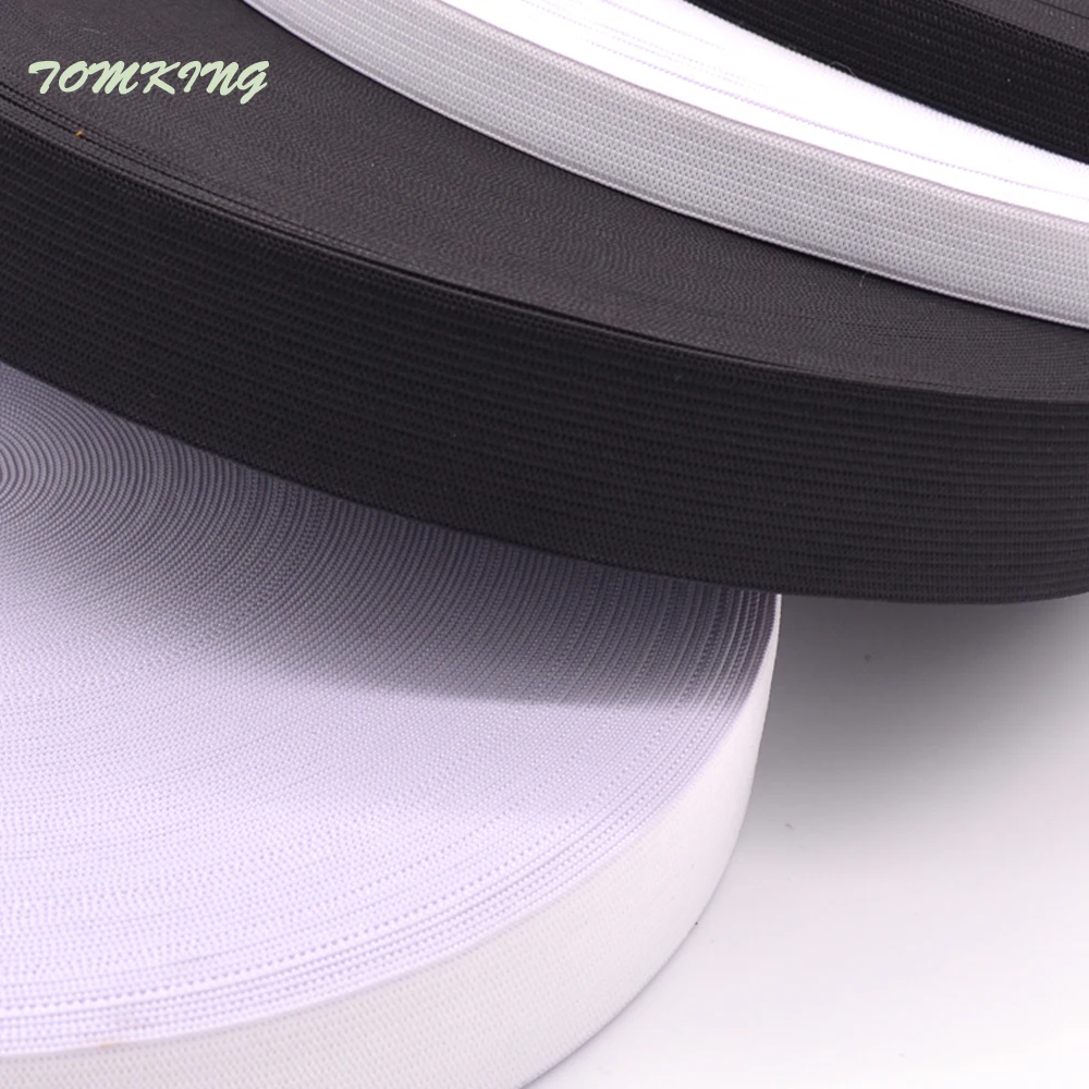 

10yd/lot 40mm/50mm/60mm/70mm/80mm black white 8 yarn high quality elastic webbing band for home DIY elastic tape sew accessories