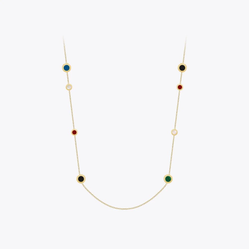 

ENFASHION Pulseras Colorful Resin Chain Necklace Women Stainless Steel Fashion Gold Color Jewelry Elegant Graduation P223334