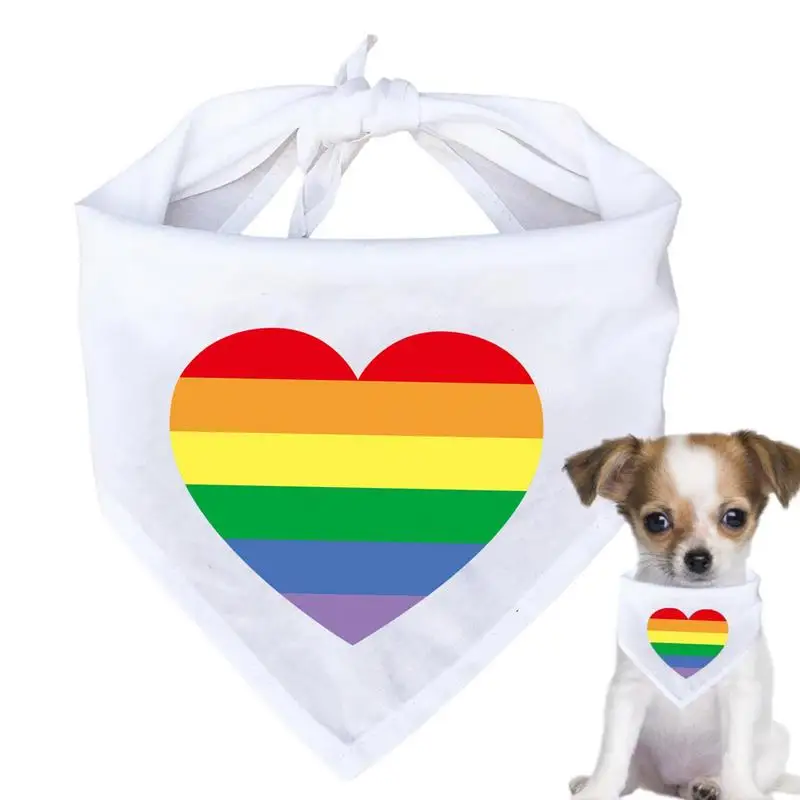 

Rainbow Scarves Bibs For Dog Pride Triangle Bandanas For Dogs Breathable Triangular Kerchief For Small Medium Large Dogs