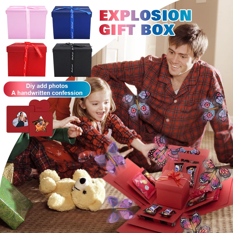Gift Diy Snacks Gift Box Mystery Surprise Explosion Box Valentines Day Gift Photo Album Box For Birthday