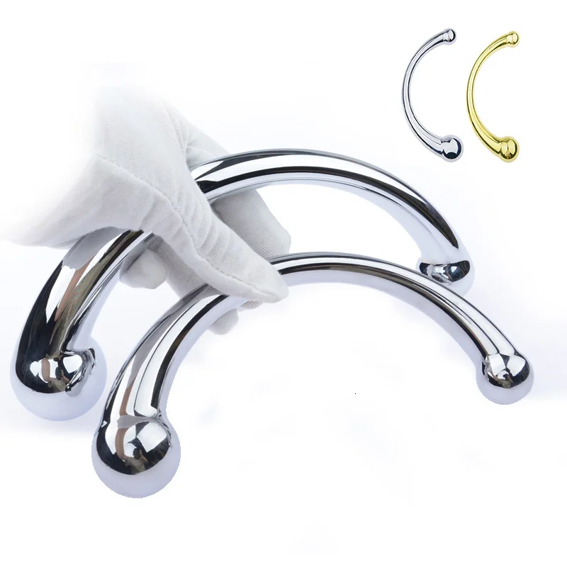 Двусторонняя палочка из нержавеющей стали для массажа точки G стимулятор пениса P