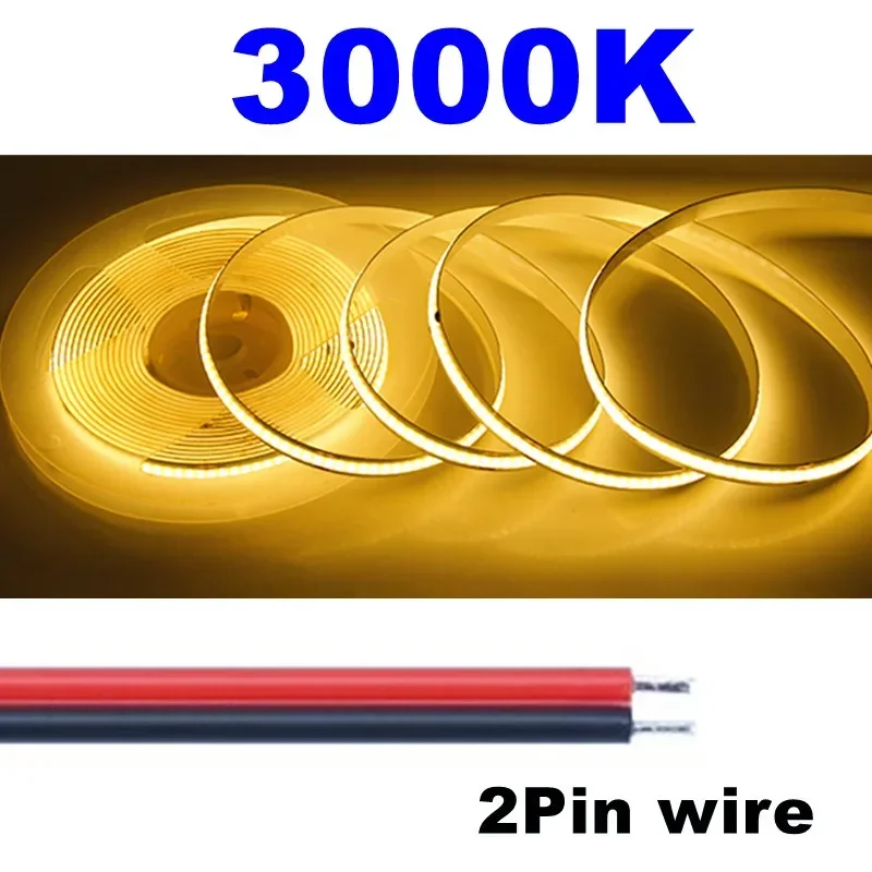 

HZZKZZ Светодиодная лента COB 10 м 480 светодиодов теплый/натуральный/холодный белый свет 24В/12В