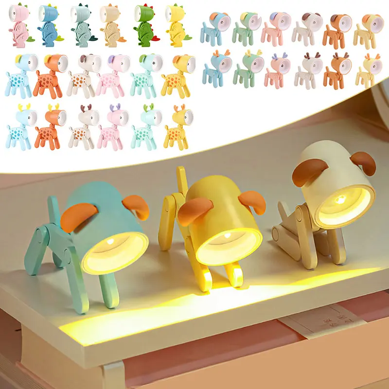 

Светодиодный мини-Ночник Складной с ушками, креативный милый светильник для домашних животных, студенческий подарок, защита глаз, украшени...