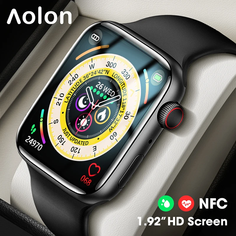 

Aolon New Smart Watch Men Wireless Charging Bluetooth Call Full Touch Smartwatch Women NFC ECG IP67 Waterproof Sports Watches 8