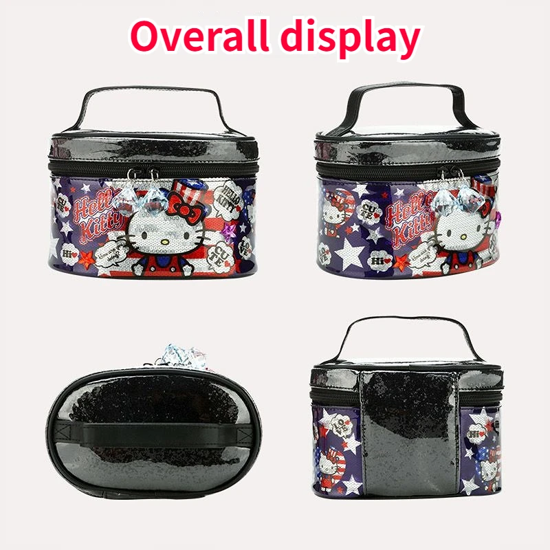 Hellokitty Children's Cosmetic Bag Large Capacity Girl's Hand Carrying Storage Box Cartoon Stain-Resistant Waterproof Purse