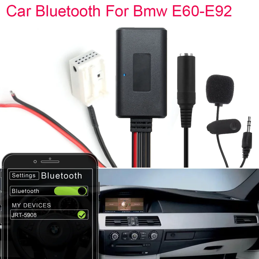 

Car Wireless Bluetooth Module Music Adapter 12Pin Auxiliary Receiver Aux Audio For Bmw E60 E63 E64 E65 E81 E82 E87 E90 E91 E92