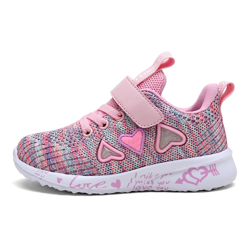 Sneakers Girl Gym Shoes Kids Autumn Running Shoes Girls Mesh Sport Shoes Pink Cute Walk Sandals Tennis Shoes Flat Baby Summer