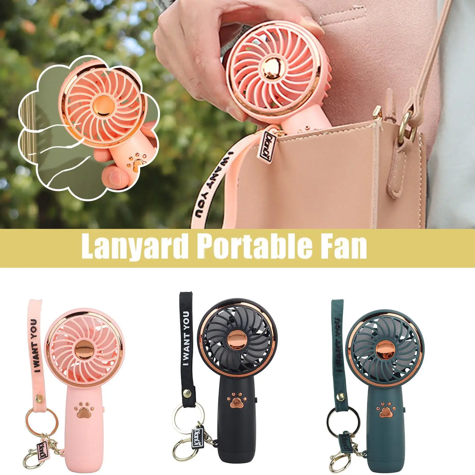 

Wedding Hand Fan Great Gift In Summer Keychain Portable Fan Mini USB Rechargeable Fan With Light Mini Portable Air Conditioner