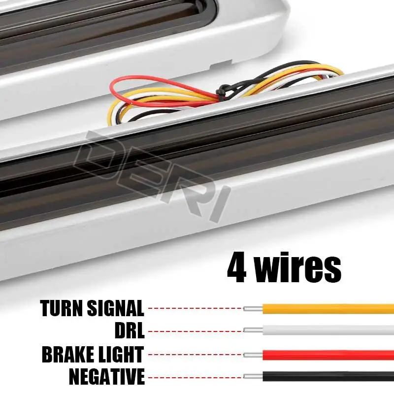 Фото 2x LED Brake Tail Lights 72Leds Red Yellow Flowing Water Lamp DRL 12V 24V Universal For Truck Trailer RV Bar Tow Boad Taillight №5