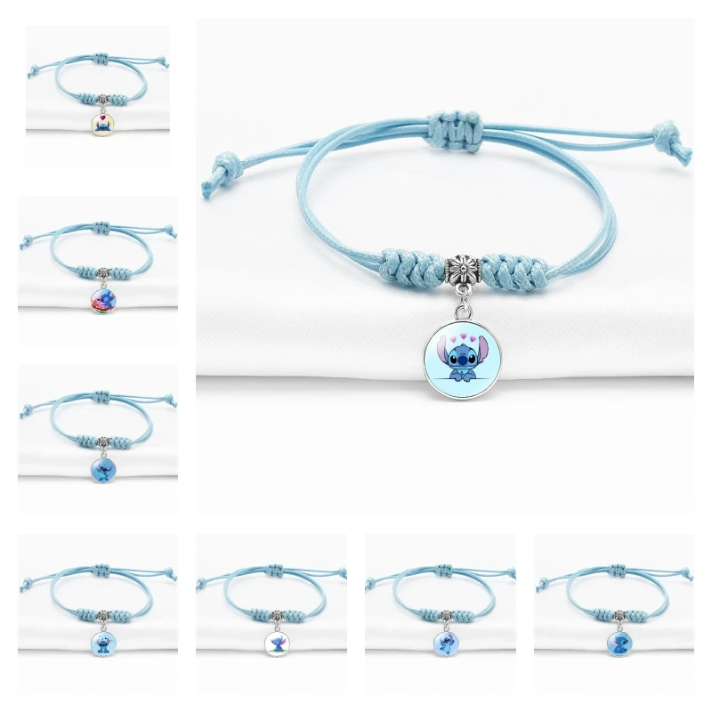 Аниме Disney StarCraft Baby Series Stitch Pattern Синий мультяшный бриллиантовый узел Эластичный