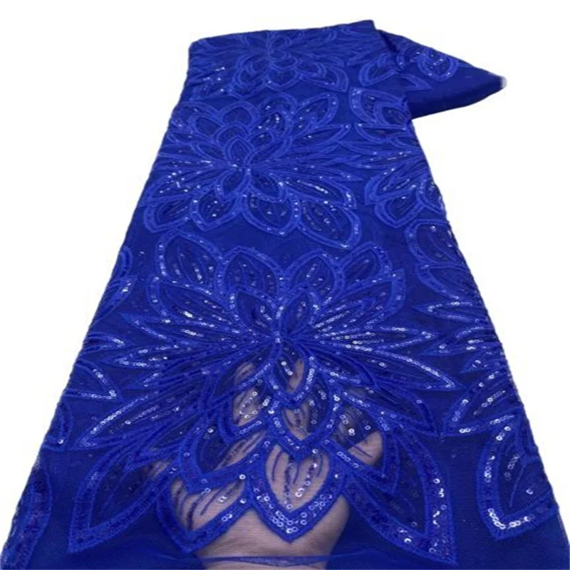 

Latest African Tulle Mesh Lace Fabric 5 Yards 2022 High Quality Nigerian French Lace Fabric For Wedding Party Dress Sewing