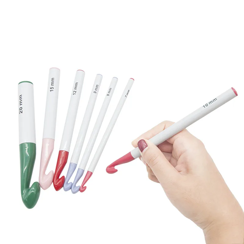 

7 шт./компл. крючки для вязания, эргономичные спицы для вязания крючком, ткань для пряжи, набор инструментов ручной работы для рукоделия