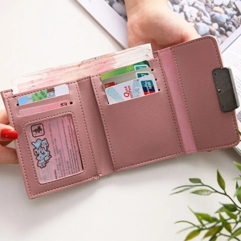 Small Wallet Women Casual Solid Wallet Fashion Female Short Mini All-match Korean Students Small Wallet Simple Money Bag