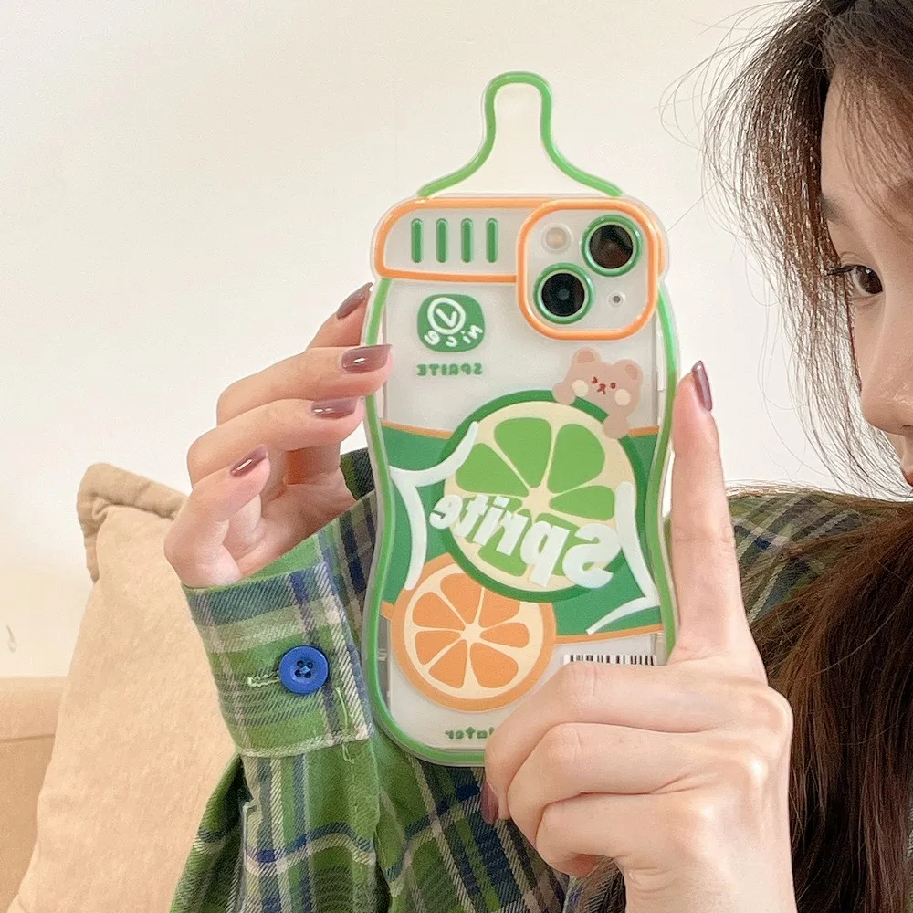 

Lemon Pattern Bottle Shape Transparent Phone Case For iphone 11ProMax 11 12ProMax 12Pro 12 13ProMax 13 X XS XR XSMAX Soft Shell