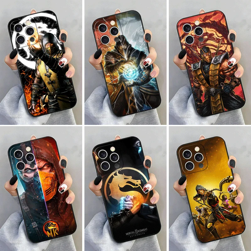 Фото Мягкий силиконовый чехол для iPhone 15 16 17 Pro Max с дизайном Mortal Kombat Game Shell 17E 16E 14 Plus 13 Mini 12 11 Air 7 SE 8 №1