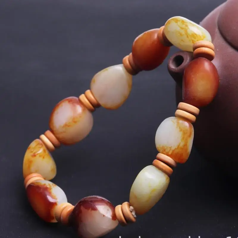 

Необработанный Нефритовый камень с искусственной кожей для мужчин и женщин, Изящные Ювелирные изделия, настоящие китайские тяжелые нефрит...