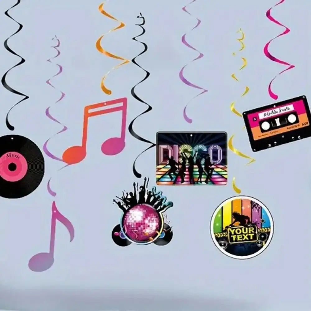 9 Шт. Украшения Для Дискотек Спиральные Виниловые Пластинки Подвески В Стиле