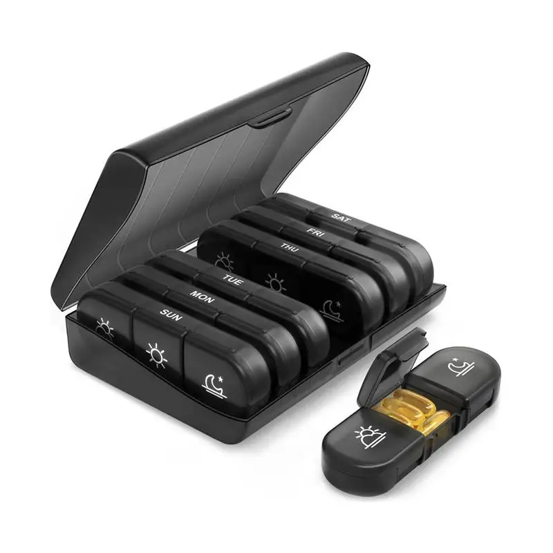 

Органайзер для таблеток, лекарств с витаминами, органайзер для таблеток на неделю, коробка для таблеток с большими отделениями, портативный...