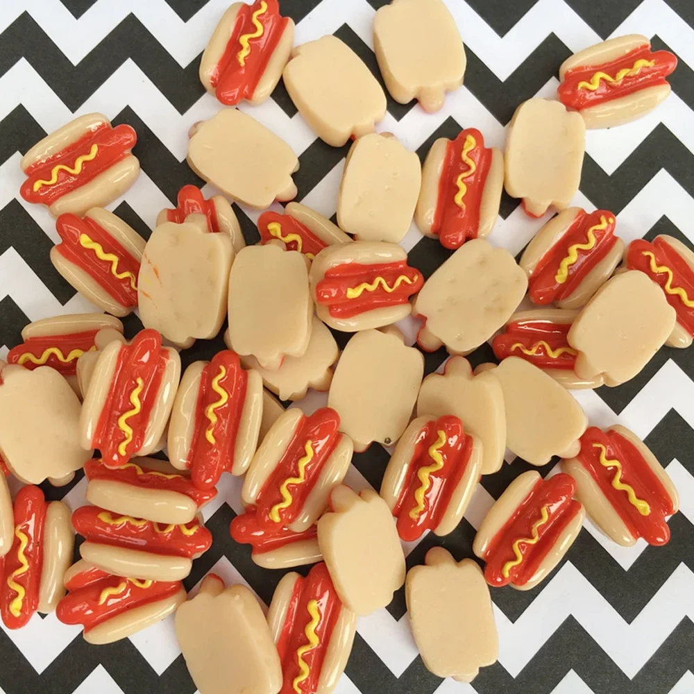 10/20 шт. миниатюрные полимерные миниатюры хот-доги кабошон из искусственной еды