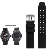 watch strap accessories black rubber strap for luminox silicone strap 30518800 3080 1820 7251 3050 strap 22mm 23mm