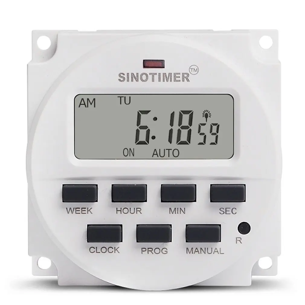 

SINOTIMER TM618sH Interval Power Supply 7 Days Weekly Programmable Digital Electronic Lighting Daily Timer Switch